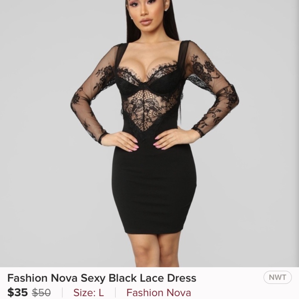 Black lace dress SIZE XL